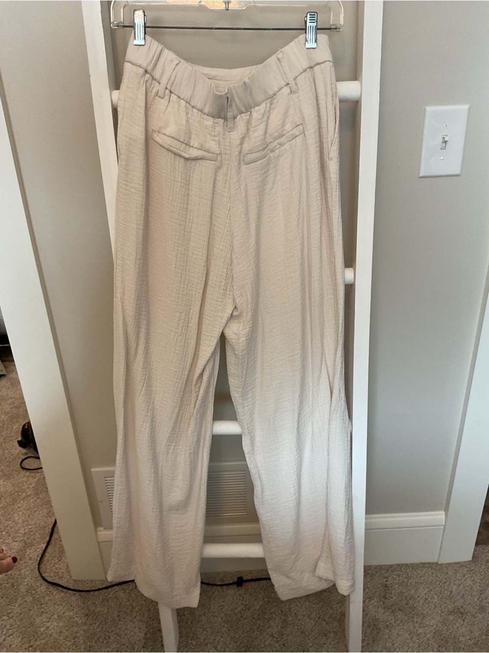 a new day Cream Crinkled High-Rise Wide Leg Pants - Picture 3 of 4